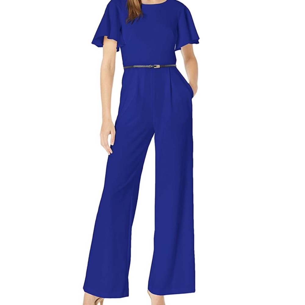 🌺Calvin Klein flutter sleeves jumpsuit, size 4